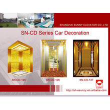 Decoración de la cabina del elevador con el marco de oro del St. St (SN-125)